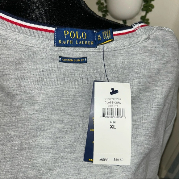 POLO RALPH LAUREN TRICOLOR TIPPED PIQUE TEE - Picture 5 of 8